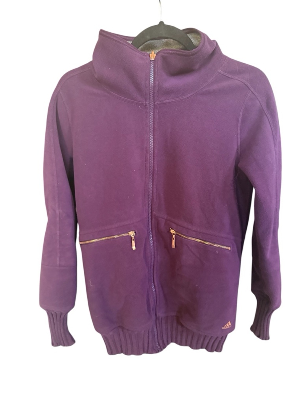 adidas Purple Full-Zip Jacket with Gold Hardware